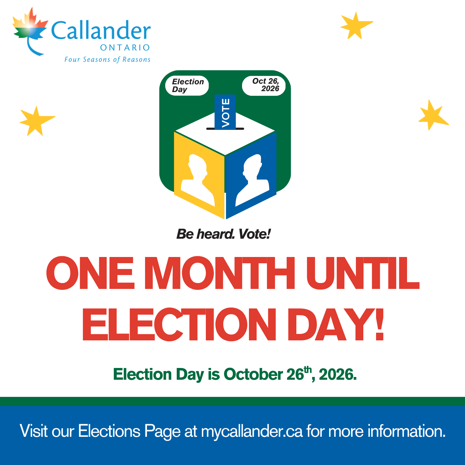 One Month Until Election Day